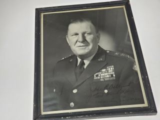Framed & Autographed Photo Of Commanding General 4th Army John Dahlquist