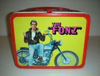 Happy Days " Aaay " The Fonz Vintage Metal Lunch Box No/thermos 1976