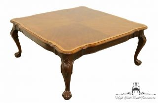 Pennsylvania House Chippendale Ball & Claw Banded Mahogany 40 " Square Coffee.