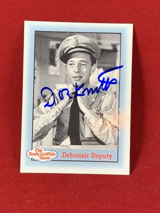 Don Knotts Autographed Card From The Andy Griffith Show Barney Fife