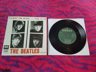 The Beatles 45 Record Ticket To Ride 2019 Issue 180g Vinyl Spain Picture Sleeve