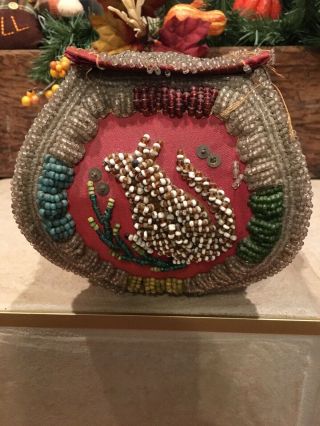 Vintage IROQUOIS Native American BEADED SOUVENIR WHIMSEY Tea BOX Indian Beadwork 2