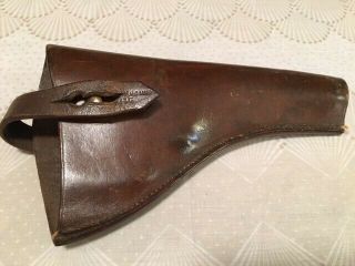 Ww1 British Army Webley Holster For.  455 Revolver.  Marked On Strap.