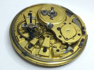 ANTIQUE QUARTER REPEATER POCKET WATCH MOVEMENT WITH BREGUET PARACHUTE SYSTEM. 3