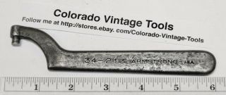 Armstrong (usa) No.  34 - 216 Pin Spanner Wrench / Machinist - Toolmaker Lathe Tool