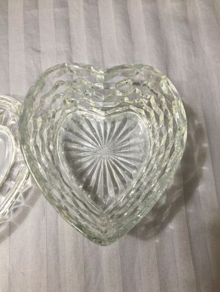Home Interior Lady Love Heart Shaped Glass Candy Dish With Lid 3