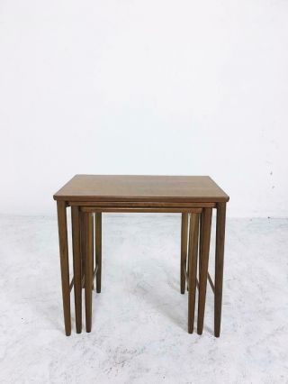Set of 3 Mid Century Nesting Tables in Walnut by Opal Mobel,  Germany,  1960 3