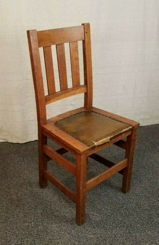 Stickley Bros Brothers Grand Rapids Mission Oak Accent Side Chair Slat Back