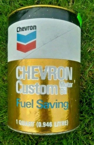 Vintage Chevron Paper Custom Motor Oil Can.