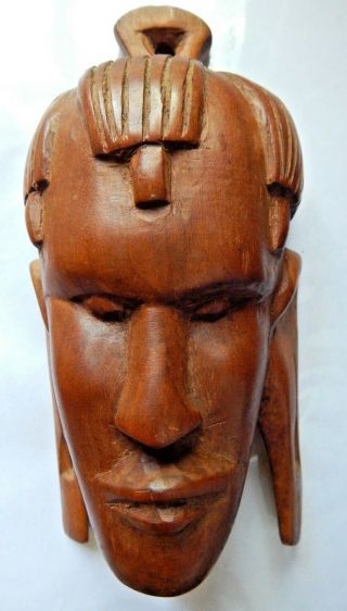 Antique Vintage Carved Wooden African Head Of Tribal Man 5 Days Delivery