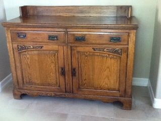 Antique Sideboard Buffet Cabinet