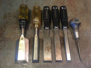 Vintage Stanley Socket Chisels For Woodworking And Carpentry Hand Tools