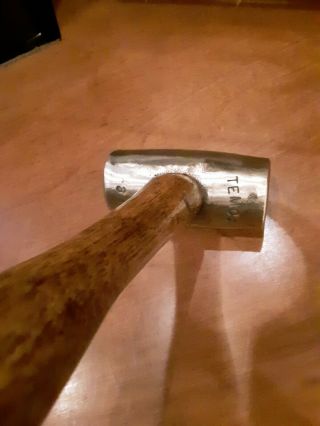 Old Vintage Tool Brass Hammer Temco 3 Lb Org.  Handle Machinist Mechanic