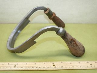 Larger Vintage inshave or bent drawknife Wood Carving tool non matching handles 3