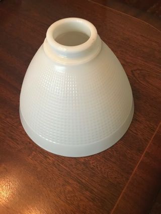 Vintage Corning White Waffle Milk Glass Torchiere Diffuser Lamp Shade 8 " X 5 - 3/4