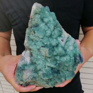 2436g Natural Green Fluorite Quartz Crystal Mineral Specimen Healing Fca575