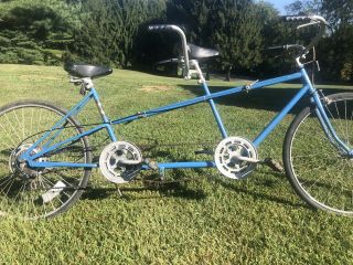 Vintage Columbia Twosome Tandem Bicycle For Two 26” Bike 5 Speed Blue 3