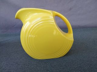 Vintage Homer Laughlin Fiestaware Water/juice Pitcher Fiesta Disk Yellow 6 " Size