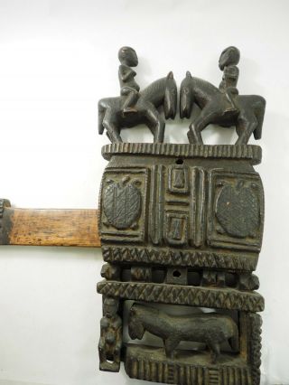 Antique Large Relief Carved Wood Dogon Door Lock Mali
