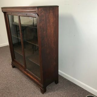 Small Antique Mahogany Glass Front Bookcase 2