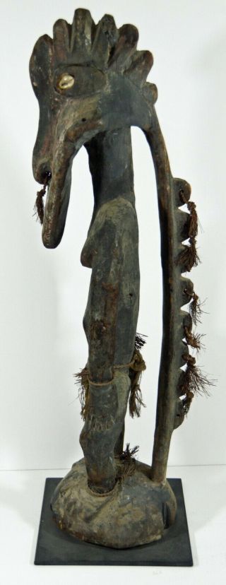 Large Papua Guinea Hand Carved Shamanic Statute On Museum Quality Stand