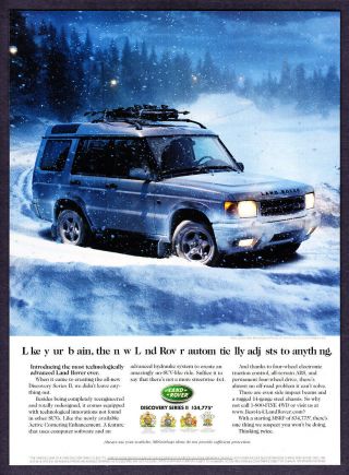 1999 Land Rover Discovery Series Ii With Skis In Snow Photo Vintage Print Ad