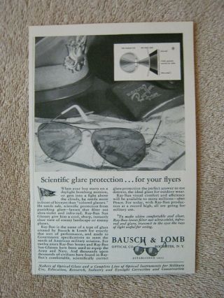 Vintage 1944 Wwii Ray - Ban Sun Shooting Glasses Aaf Flyers Pilots Print Ad