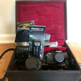 Vintage Mamiya Ze Quartz Camera With Lenses,  Flash,  Winder,  Case