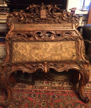 Rare Old Carved Bed Pro Aris Et Focis For God & Country Hearth & Home Fireplace