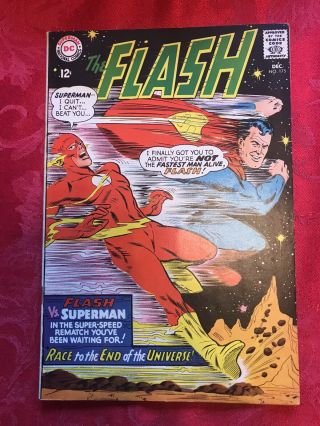 The Flash 175 (dec.  1967,  Dc) Key Silver Age 2nd.  Superman/flash Race