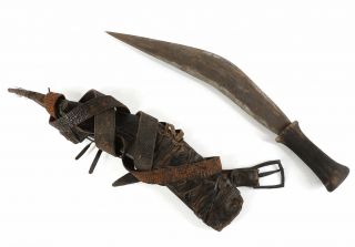 Ethiopian Knife Scimitar Sword With Sheath African Art Was $95.  00
