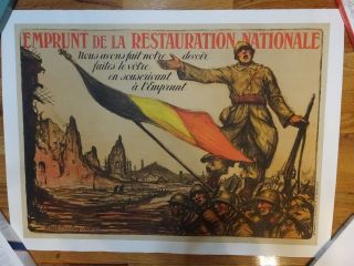 Wwi Vintage Poster - Emprunt De La Restauration Nationale