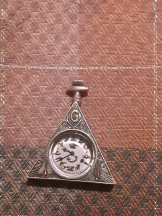 Antique Hiram Masonic Triangle Pocket Watch