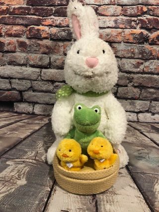 Hallmark Plush Spring Quartet Easter Bunny W Frog Chicks Singing At The Hop