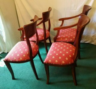 Set of 4 Solid Biedermeier Style Rosewood Dining Chairs with Inlays 3