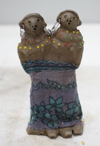 African Doll Painted Clay Double Female Fertility Doll Samburu Kenya