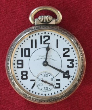 1942 Waltham 23 Jewel Vanguard 16 Size Pocket Watch Not Running Railroad Grade