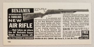 1968 Print Ad Benjamin Single Shot Air Rifles St Louis,  Mo