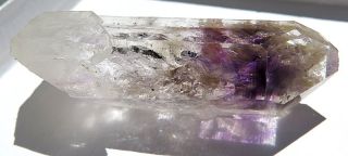 29.  8 Gram Amethyst Quartz Crystal With Purple Phantoms And Prehnite On One Side