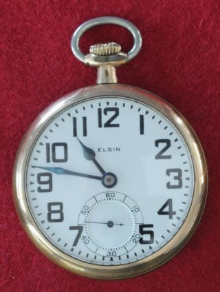 1925 Elgin 16 Size Bw Raymond Railroad Pocket Watch 21 Jewels Not Running