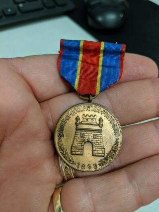 Pre - Ww1 Us Army Army Of Occupation Puerto Rico Medal M.  No.  813 Wrap Broach