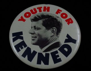 Vintage Youth For Kennedy Large Election Pinback 4 " D