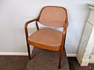 Vintage Don Petitt Knoll Mid Century Danish Modern Bentwood Teak Arm Chair