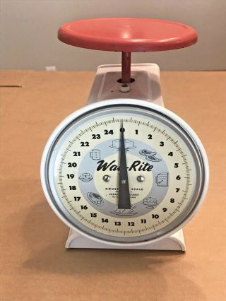 Vintage Scale Way Rite Family Household Primitive Red/white Paint 25 Lb