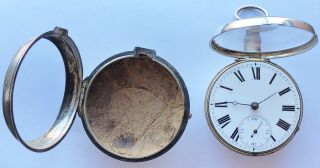 1790 English Verge Fusee Silver Pair Case Pocket Watch Thomas Bolton