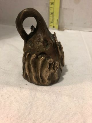 Vintage Artist Signed Degrazia Brass Native Unique Hard To Find Bell