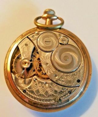Antique 1918 10k Gold Filled Elgin 7 Jewels / Grade 303 Pocket Watch / S1ze 12 3