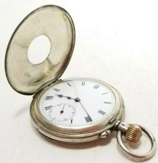 Antique Baume Merciers 1911 B&co Swiss 925 Sterling Silver Hunter Pocket Watch 7