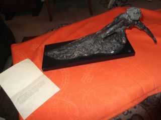 Vintage Bronze Sculpture The Fisherman By Edith Kolton
