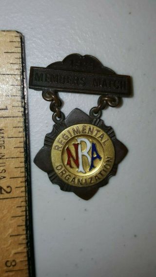 1914 Nra Medal Wwi National Rifle Assoc.  Members Match Regimental Organization